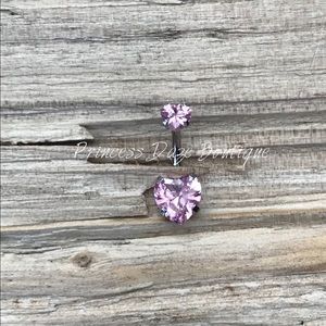 Pink Diamond Heart Zircon Belly Button Ring‎